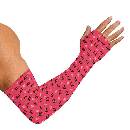 Valentine's Day XOXO Pattern Print Sun Protection Arm Sleeves