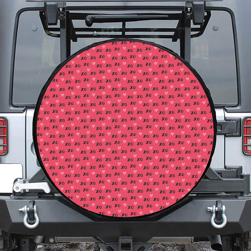 Valentine's Day XOXO Pattern Print Tire Cover