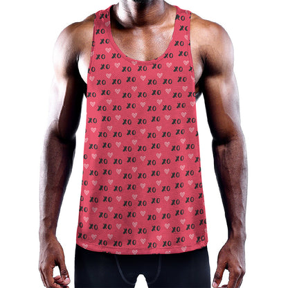 Valentine's Day XOXO Pattern Print Training Tank Top