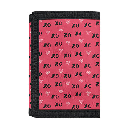 Valentine's Day XOXO Pattern Print Trifold Wallet