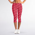 Valentine's Day XOXO Pattern Print Women's Capri Leggings