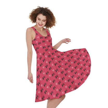 Valentine's Day XOXO Pattern Print Women's Sleeveless Dress