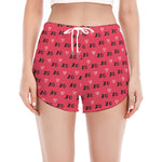 Valentine's Day XOXO Pattern Print Women's Split Running Shorts
