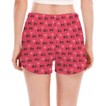 Valentine's Day XOXO Pattern Print Women's Split Running Shorts