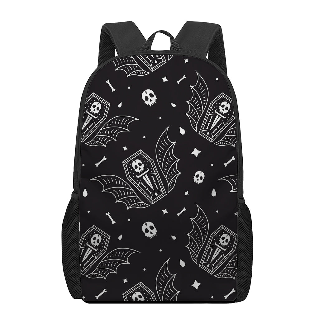 Vampire Coffin Pattern Print 17 Inch Backpack