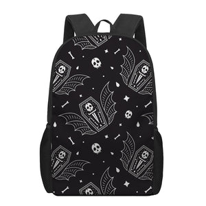 Vampire Coffin Pattern Print 17 Inch Backpack