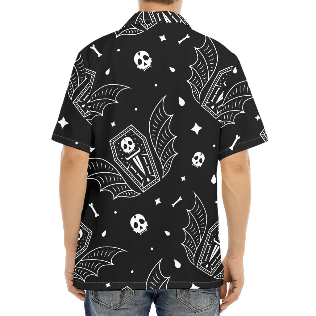 Vampire Coffin Pattern Print Aloha Shirt