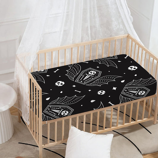 Vampire Coffin Pattern Print Baby Crib Sheet