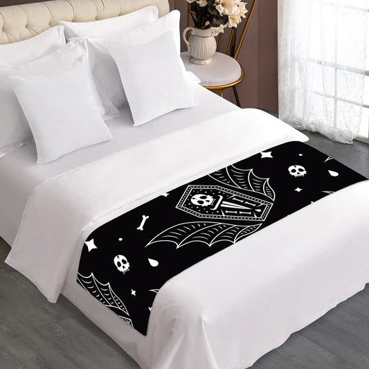 Vampire Coffin Pattern Print Bed Runner