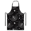 Vampire Coffin Pattern Print Bib Apron With Pocket