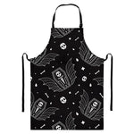 Vampire Coffin Pattern Print Bib Apron With Pocket