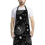 Vampire Coffin Pattern Print Bib Apron With Pocket