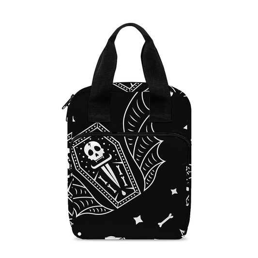 Vampire Coffin Pattern Print Bible Tote Bag