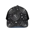 Vampire Coffin Pattern Print Black Mesh Trucker Hat