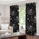 Vampire Coffin Pattern Print Blackout Grommet Curtains