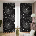 Vampire Coffin Pattern Print Dimout Pencil Pleat Curtains