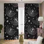 Vampire Coffin Pattern Print Blackout Pencil Pleat Curtains