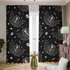 Vampire Coffin Pattern Print Blackout Pencil Pleat Curtains