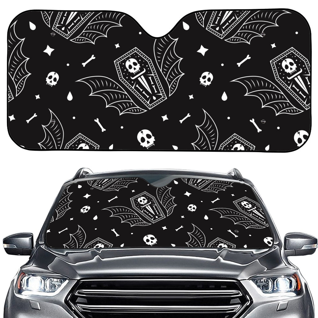 Vampire Coffin Pattern Print Car Windshield Sun Shade