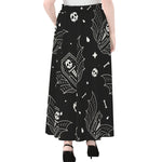 Vampire Coffin Pattern Print Chiffon Maxi Skirt