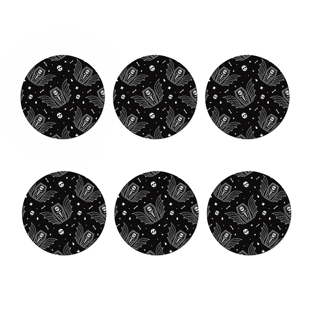 Vampire Coffin Pattern Print Coaster Set