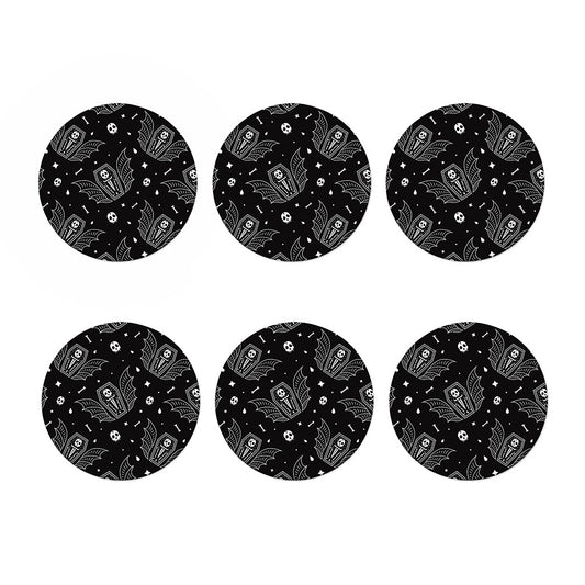 Vampire Coffin Pattern Print Coaster Set