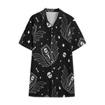 Vampire Coffin Pattern Print Cotton Hawaiian Shirt