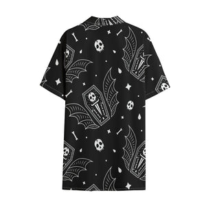 Vampire Coffin Pattern Print Cotton Hawaiian Shirt