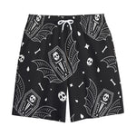 Vampire Coffin Pattern Print Cotton Shorts