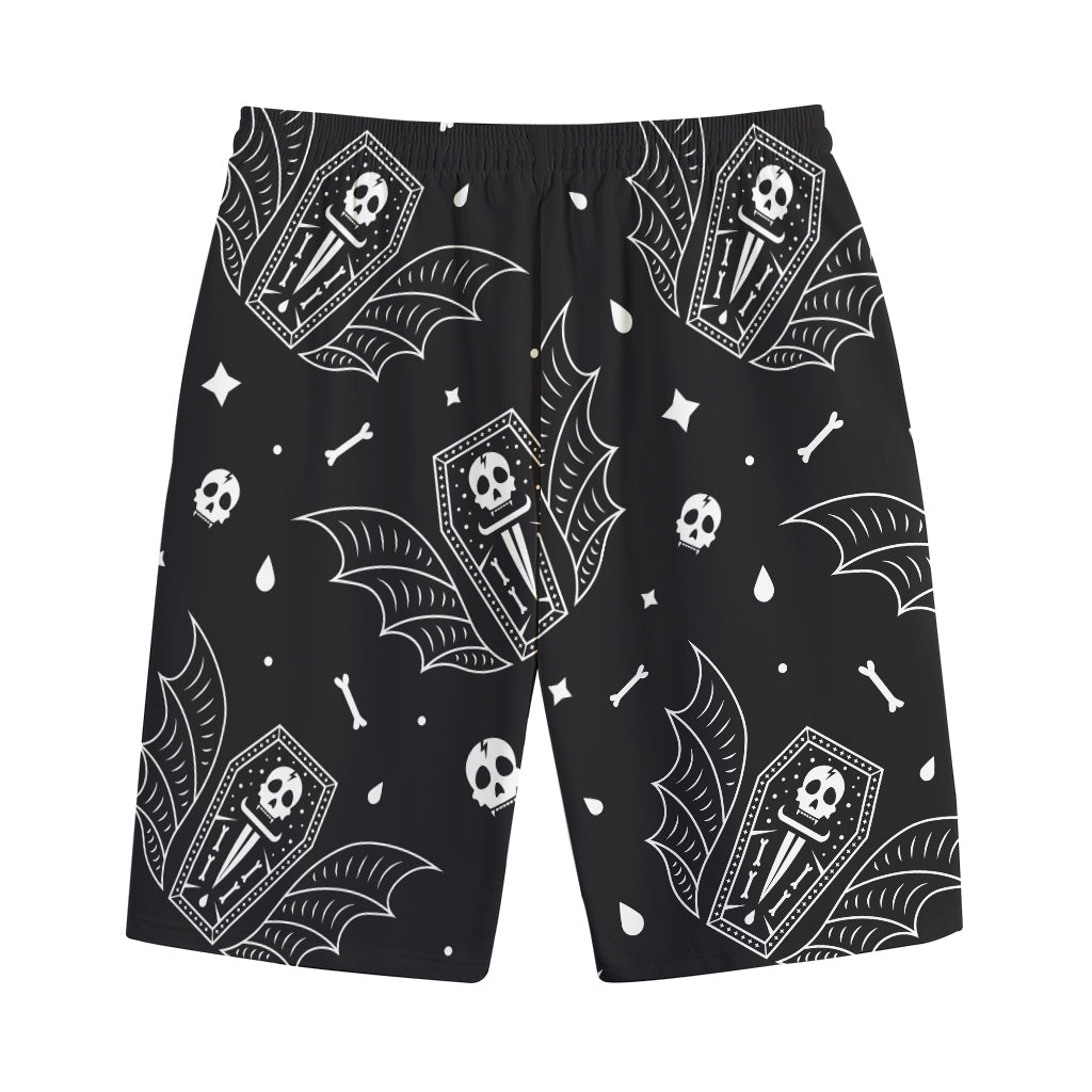 Vampire Coffin Pattern Print Cotton Shorts