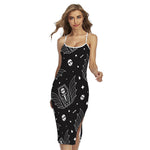 Vampire Coffin Pattern Print Cross Back Cami Dress