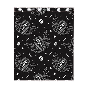 Vampire Coffin Pattern Print Curtain