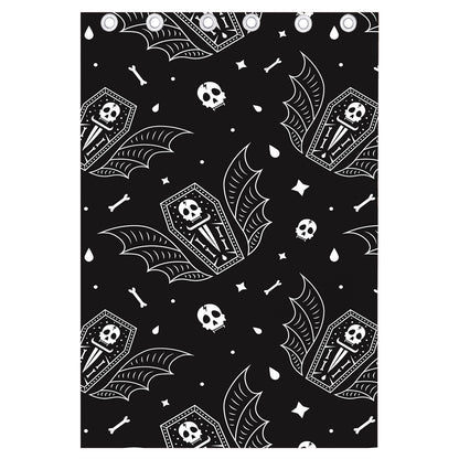 Vampire Coffin Pattern Print Curtain