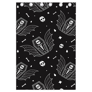 Vampire Coffin Pattern Print Curtain