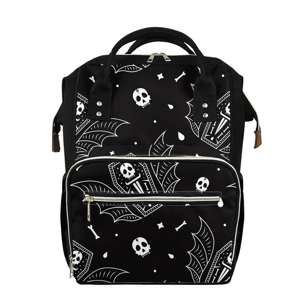 Vampire Coffin Pattern Print Diaper Bag