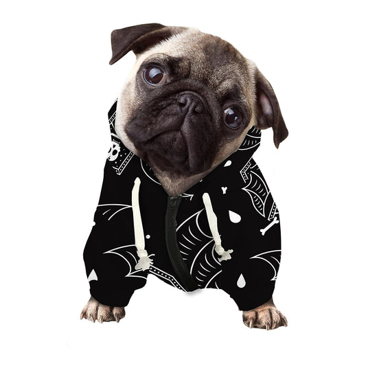 Vampire Coffin Pattern Print Dog Zip Up Hoodie