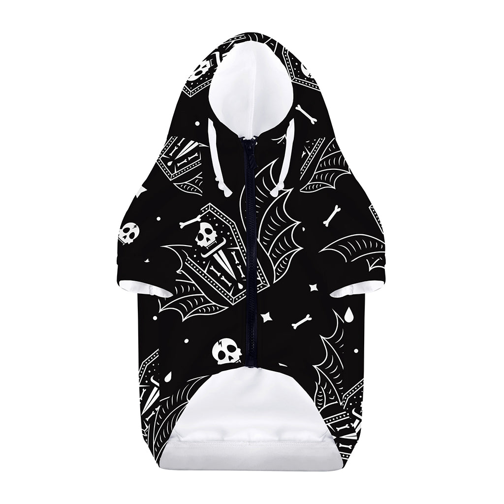 Vampire Coffin Pattern Print Dog Zip Up Hoodie