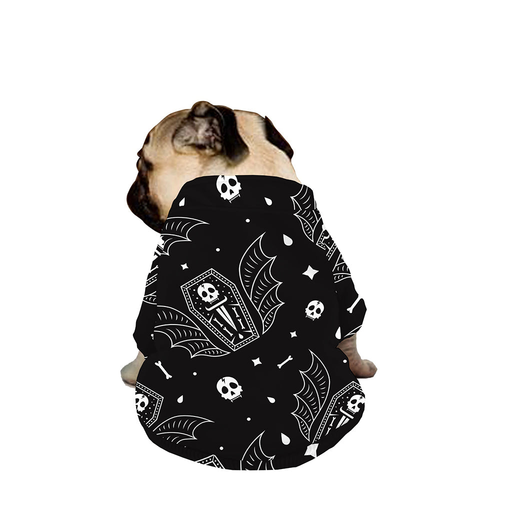 Vampire Coffin Pattern Print Dog Zip Up Jacket