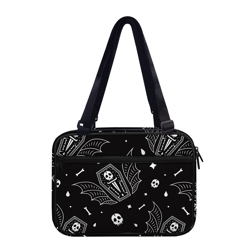 Vampire Coffin Pattern Print Double Strap Bible Bag