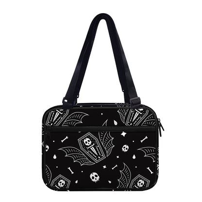Vampire Coffin Pattern Print Double Strap Bible Bag