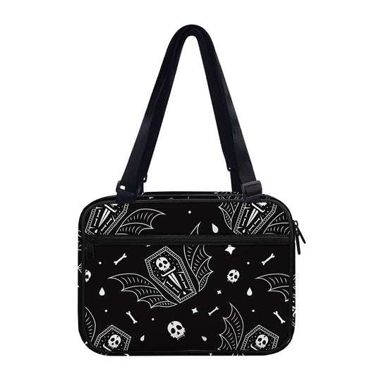Vampire Coffin Pattern Print Double Strap Bible Bag
