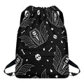 Vampire Coffin Pattern Print Drawstring Backpack