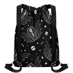 Vampire Coffin Pattern Print Drawstring Backpack