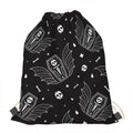 Vampire Coffin Pattern Print Drawstring Bag