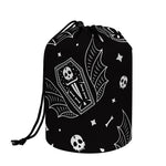 Vampire Coffin Pattern Print Drawstring Makeup Bag