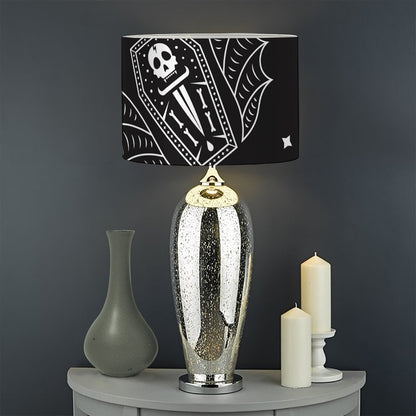 Vampire Coffin Pattern Print Drum Lamp Shade