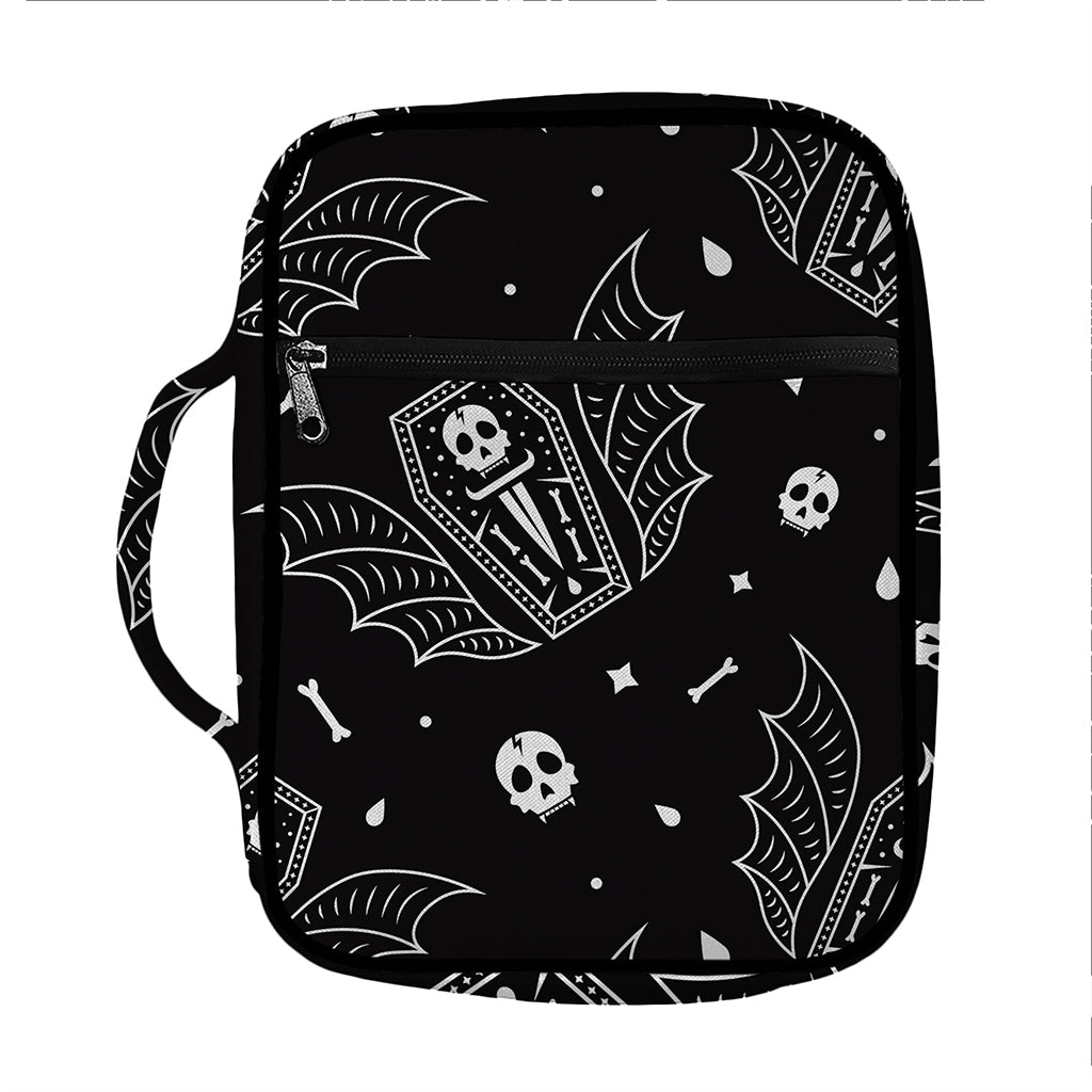 Vampire Coffin Pattern Print Front Pocket Bible Bag