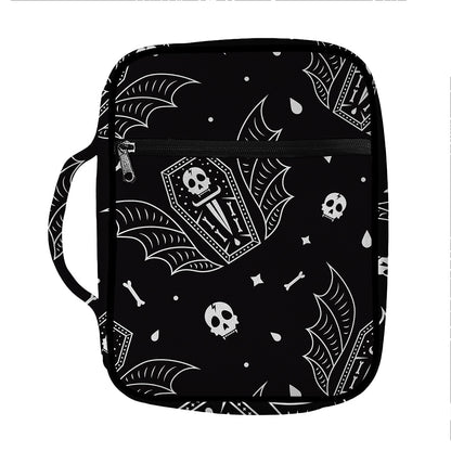 Vampire Coffin Pattern Print Front Pocket Bible Bag