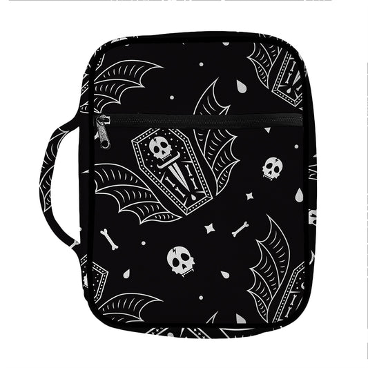 Vampire Coffin Pattern Print Front Pocket Bible Bag