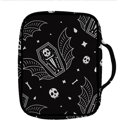 Vampire Coffin Pattern Print Front Pocket Bible Bag